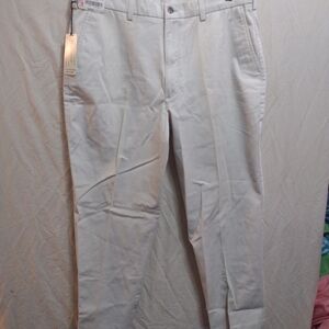 Roundtree & Yorke Men's Classic Fit Easy Care Dress Pants 36x29 NWT Beige Flat